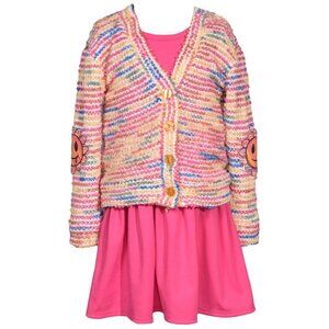 NEW Bonnie Jean Girls Size 2T-4T Knit Cardigan Dress Set BTS